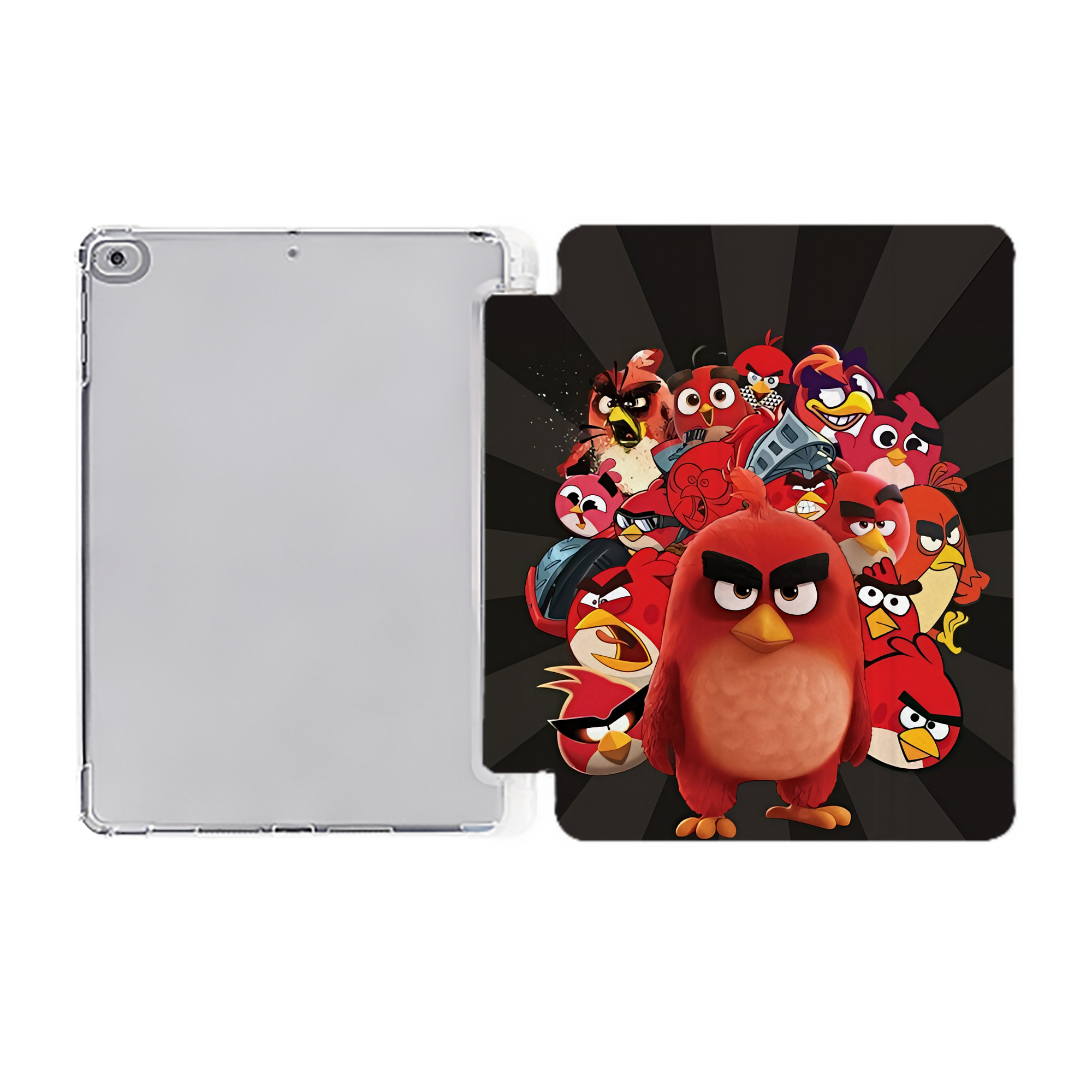 （画像用） Angry Birds アングリーバード IPad ケース ペン収納付き 三つ折りスタンド PUレザー×シリコン 対応機種9.5/10.5/10.9インチ